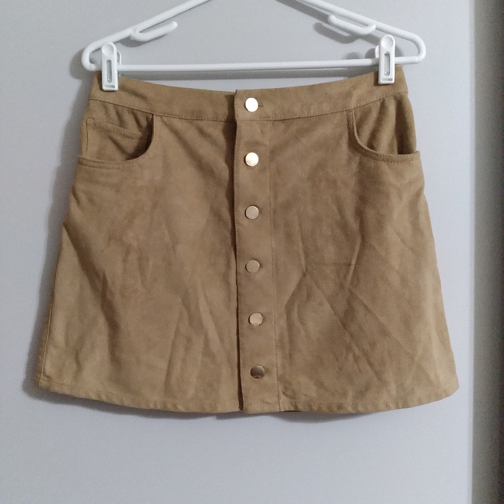 Express 6 Taupe Button Pocket Casual Skirt